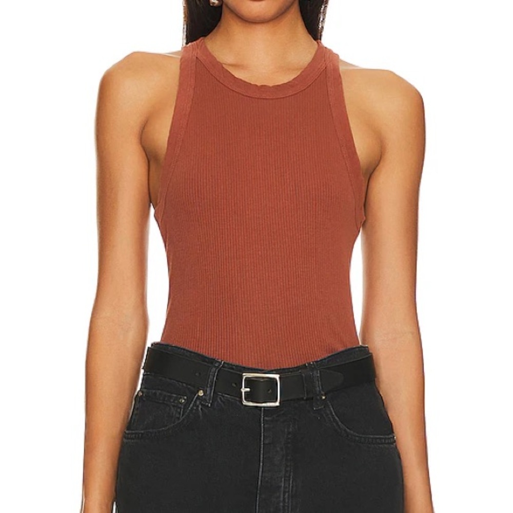 J. Crew Brown Sleeveless Fitted Bodysuit